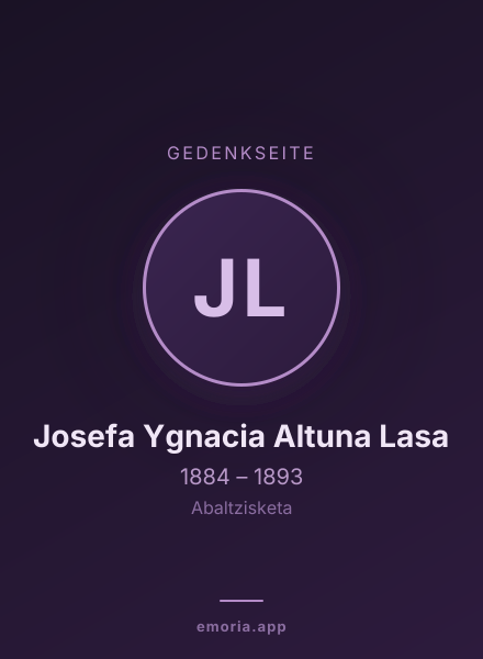 Gedenkportrait von Josefa Ygnacia Altuna Lasa