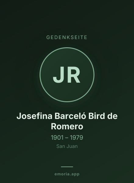 Gedenkportrait von Josefina Barceló Bird de Romero
