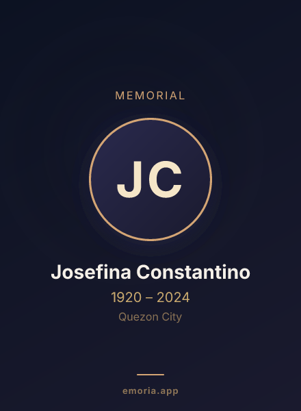 Memorial portrait of Josefina Constantino