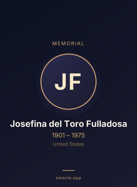 Memorial portrait of Josefina del Toro Fulladosa