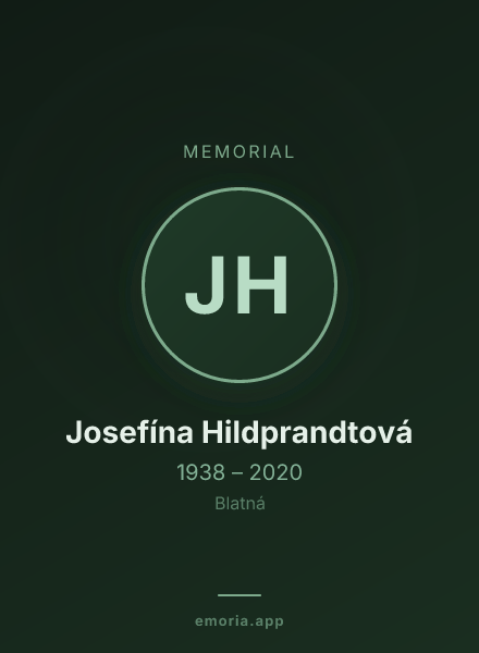 Memorial portrait of Josefína Hildprandtová