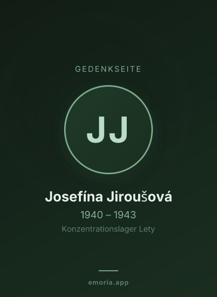 Gedenkportrait von Josefína Jiroušová