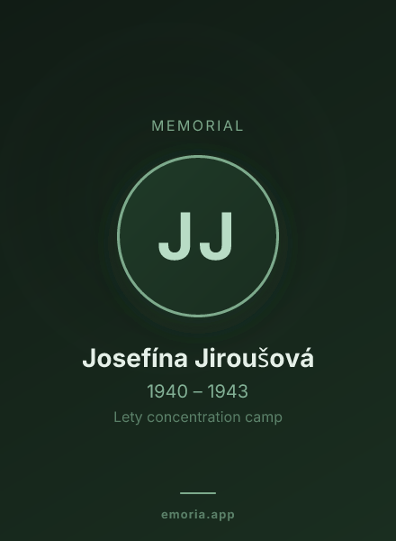 Memorial portrait of Josefína Jiroušová