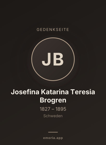 Gedenkportrait von Josefina Katarina Teresia Brogren