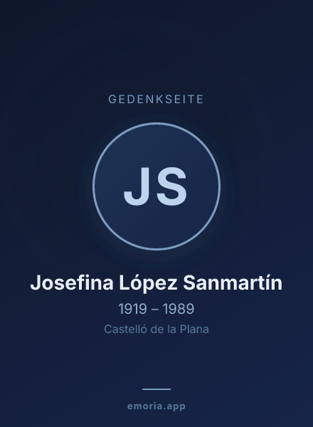 Gedenkportrait von Josefina López Sanmartín