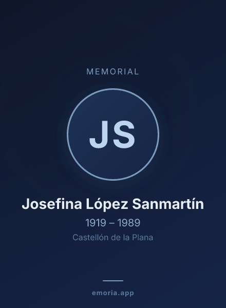 Memorial portrait of Josefina López Sanmartín