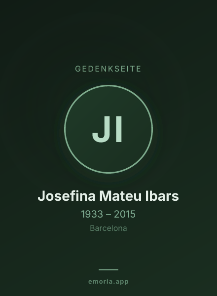 Gedenkportrait von Josefina Mateu Ibars