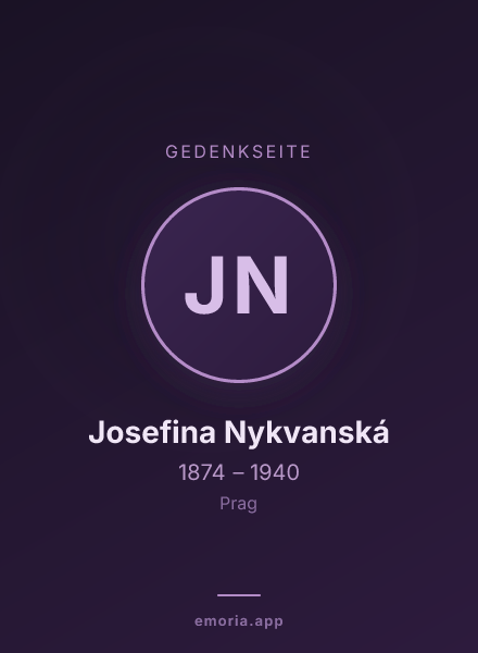 Gedenkportrait von Josefina Nykvanská