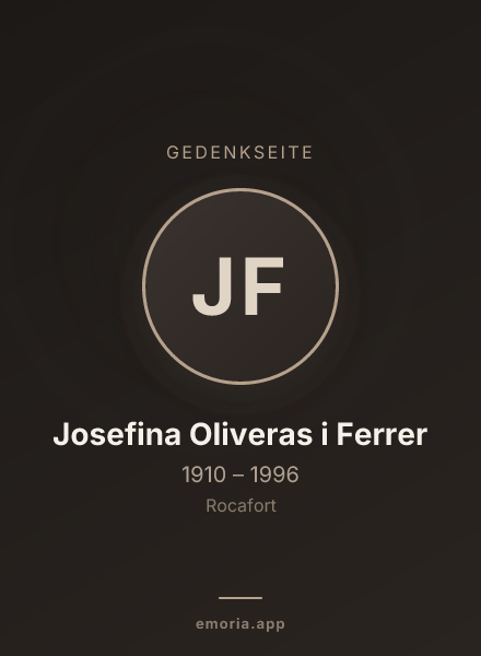 Gedenkportrait von Josefina Oliveras i Ferrer