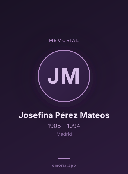 Memorial portrait of Josefina Pérez Mateos
