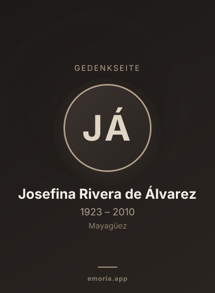 Gedenkportrait von Josefina Rivera de Álvarez