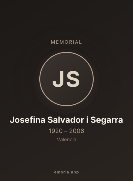 Memorial portrait of Josefina Salvador i Segarra