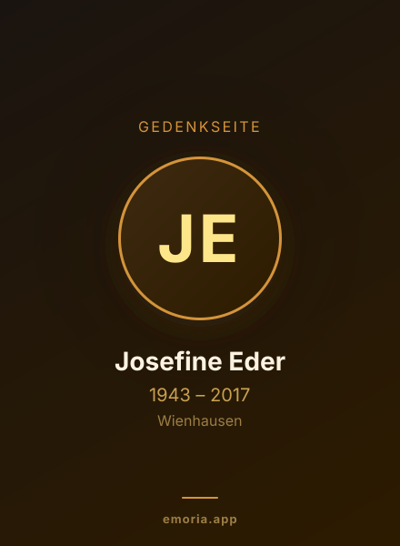 Gedenkportrait von Josefine Eder