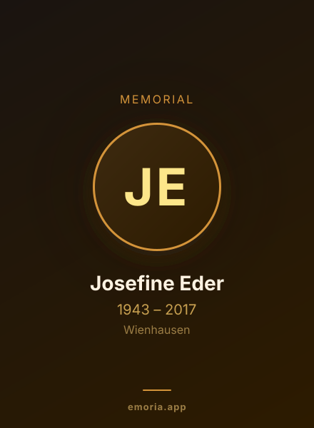 Memorial portrait of Josefine Eder