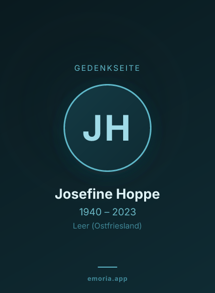 Gedenkportrait von Josefine Hoppe