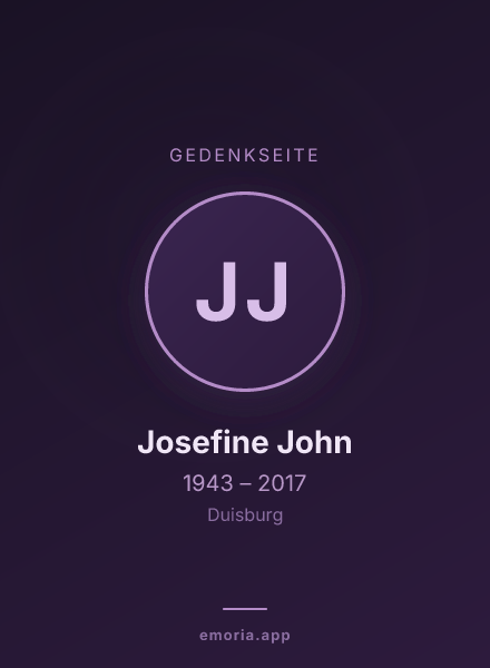 Gedenkportrait von Josefine John