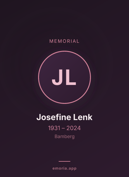 Memorial portrait of Josefine Lenk
