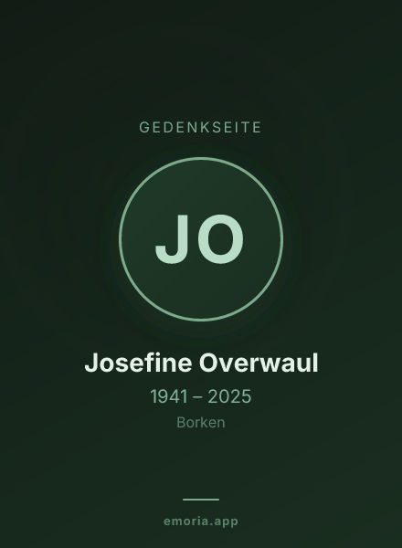 Gedenkportrait von Josefine Overwaul
