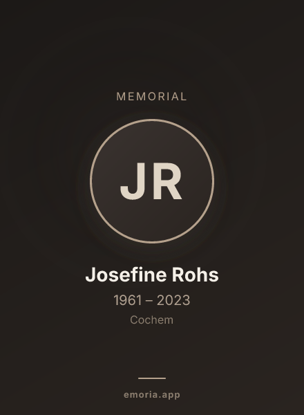 Memorial portrait of Josefine Rohs