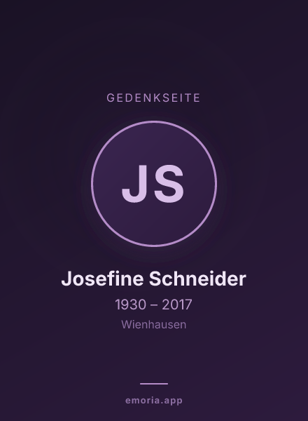 Gedenkportrait von Josefine Schneider