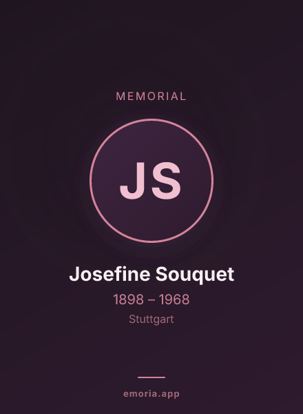 Memorial portrait of Josefine Souquet
