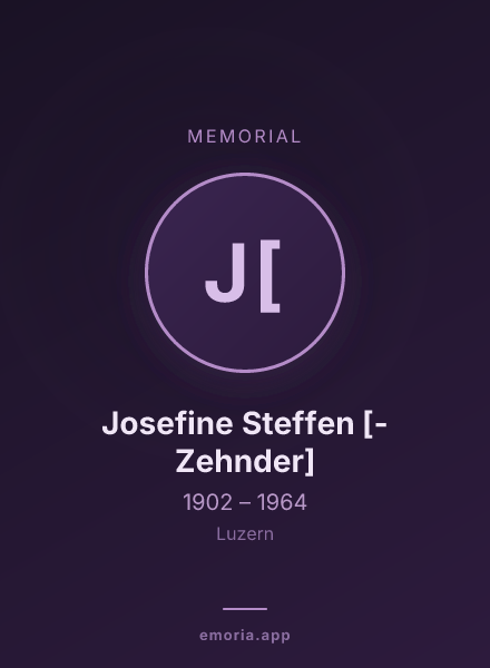 Memorial portrait of Josefine Steffen [-Zehnder]