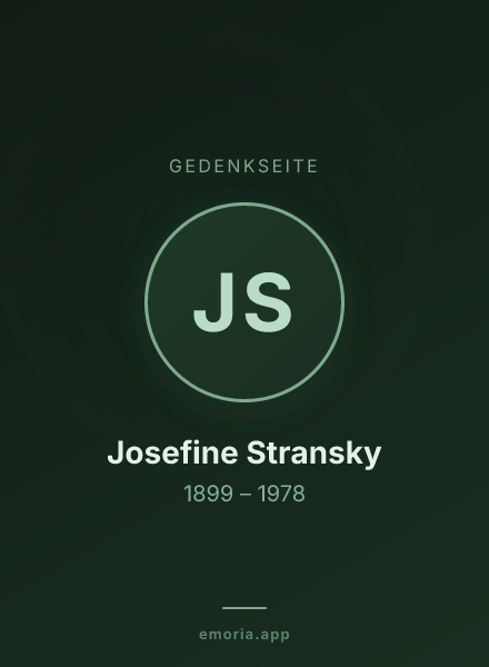 Gedenkportrait von Josefine Stransky
