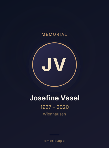 Memorial portrait of Josefine Vasel