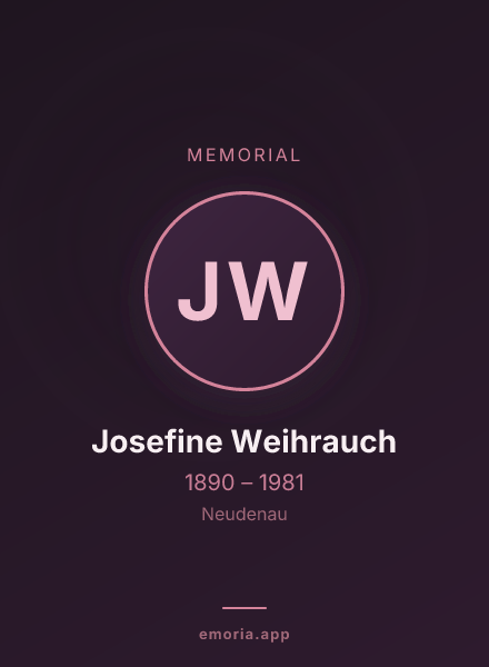 Memorial portrait of Josefine Weihrauch