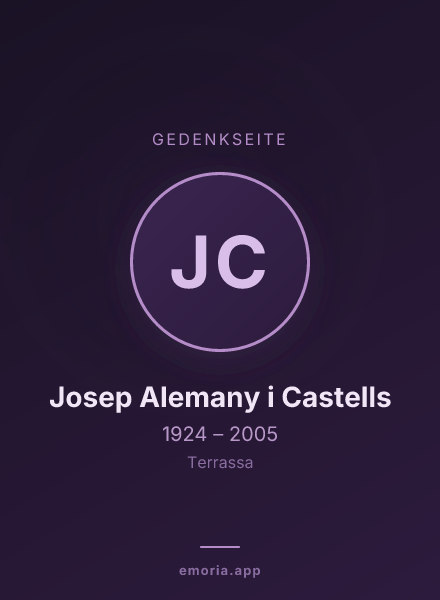 Gedenkportrait von Josep Alemany i Castells