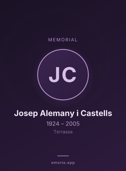 Memorial portrait of Josep Alemany i Castells