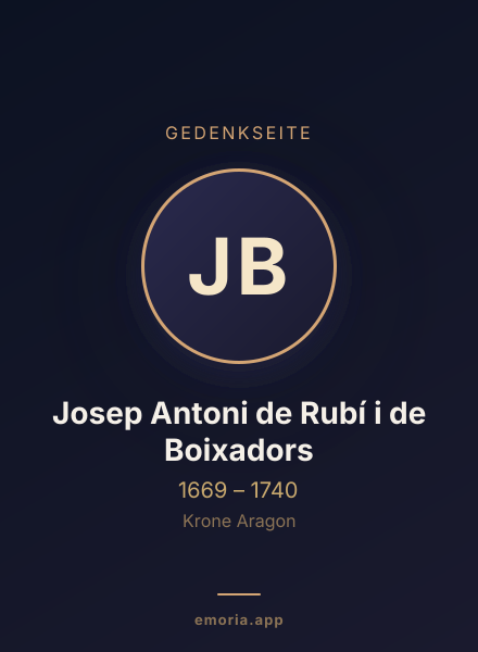 Gedenkportrait von Josep Antoni de Rubí i de Boixadors