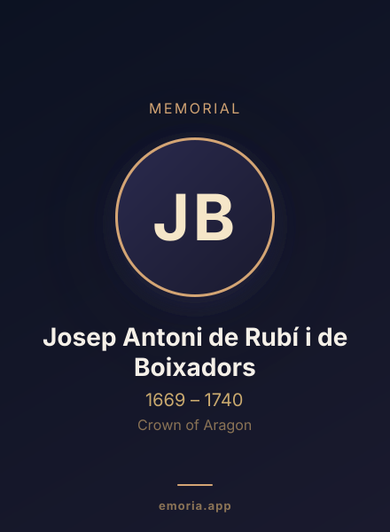 Memorial portrait of Josep Antoni de Rubí i de Boixadors
