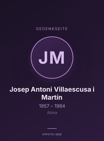 Gedenkportrait von Josep Antoni Villaescusa i Martín