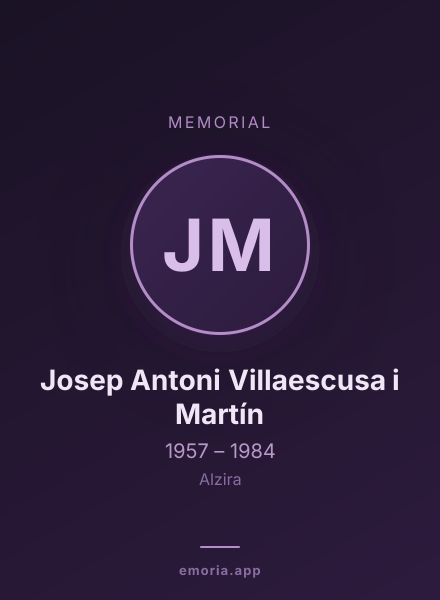 Memorial portrait of Josep Antoni Villaescusa i Martín