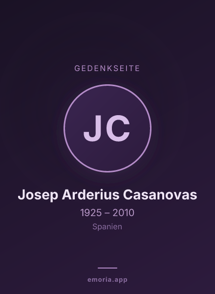 Gedenkportrait von Josep Arderius Casanovas