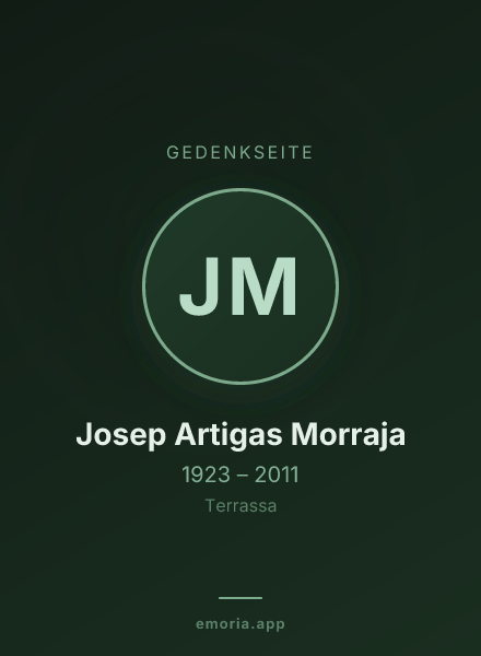 Gedenkportrait von Josep Artigas Morraja