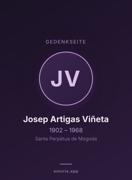 Gedenkportrait von Josep Artigas Viñeta