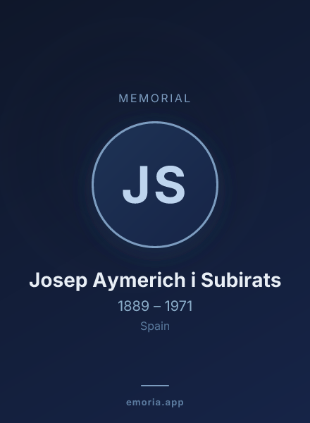 Memorial portrait of Josep Aymerich i Subirats