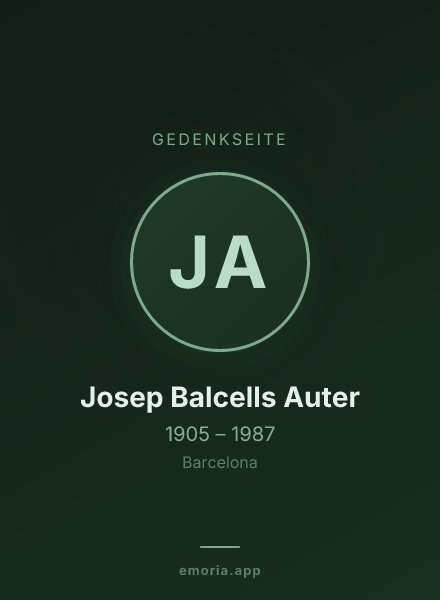 Gedenkportrait von Josep Balcells Auter