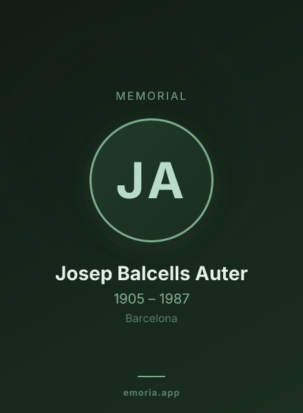 Memorial portrait of Josep Balcells Auter