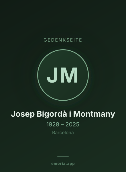 Gedenkportrait von Josep Bigordà i Montmany