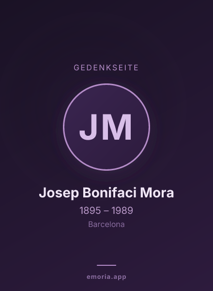 Gedenkportrait von Josep Bonifaci Mora