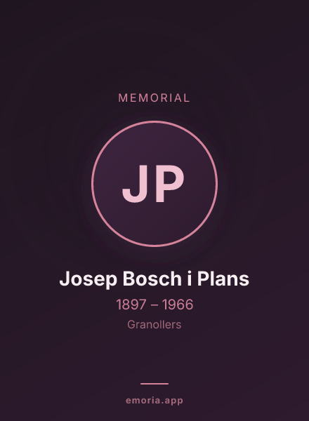 Memorial portrait of Josep Bosch i Plans