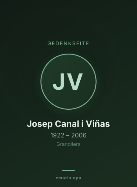 Gedenkportrait von Josep Canal i Viñas