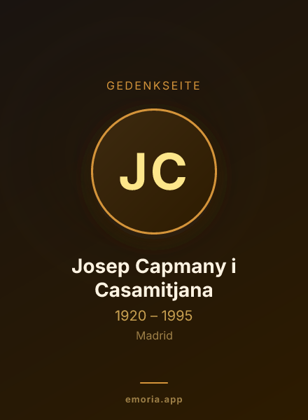 Gedenkportrait von Josep Capmany i Casamitjana