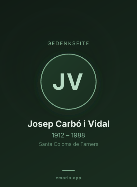 Gedenkportrait von Josep Carbó i Vidal