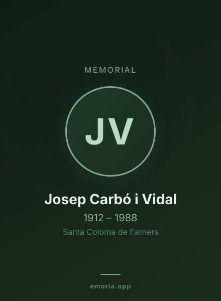 Memorial portrait of Josep Carbó i Vidal