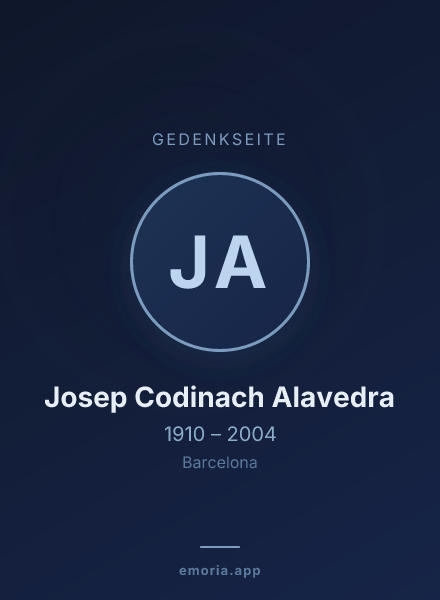 Gedenkportrait von Josep Codinach Alavedra