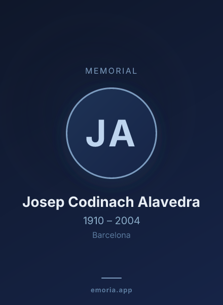 Memorial portrait of Josep Codinach Alavedra